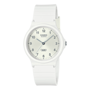 Casio Collection MQ-24B-7BEF - cinturino e cassa bianchi - quadrante argento